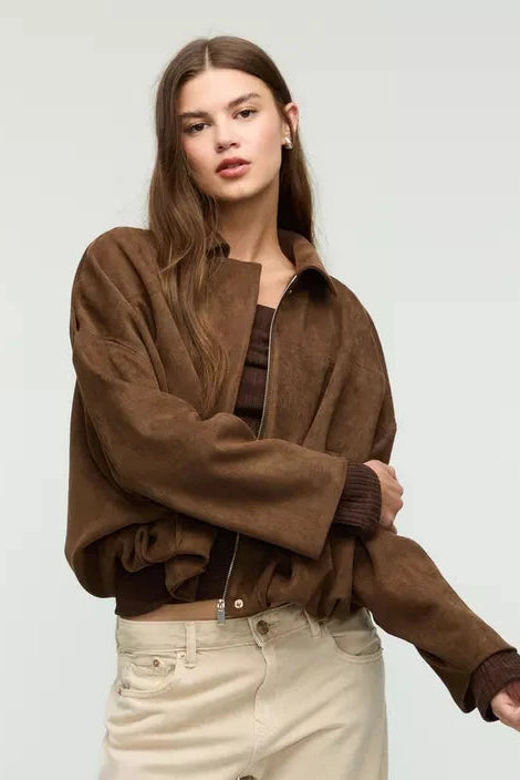Élan Suede Bomber Jacket