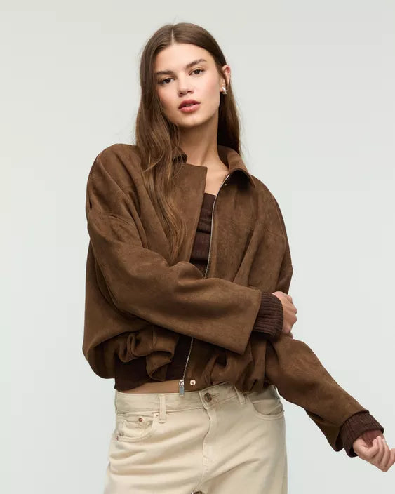 Élan Suede Bomber Jacket