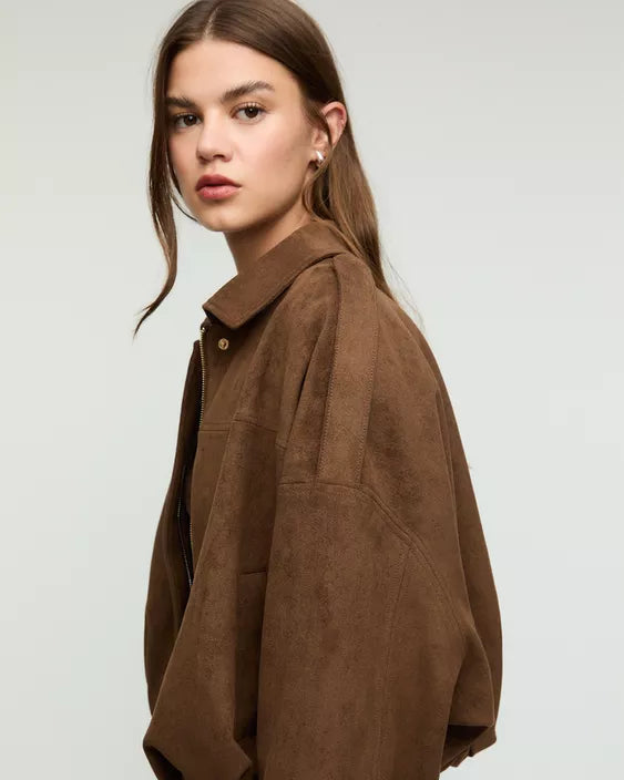 Élan Suede Bomber Jacket
