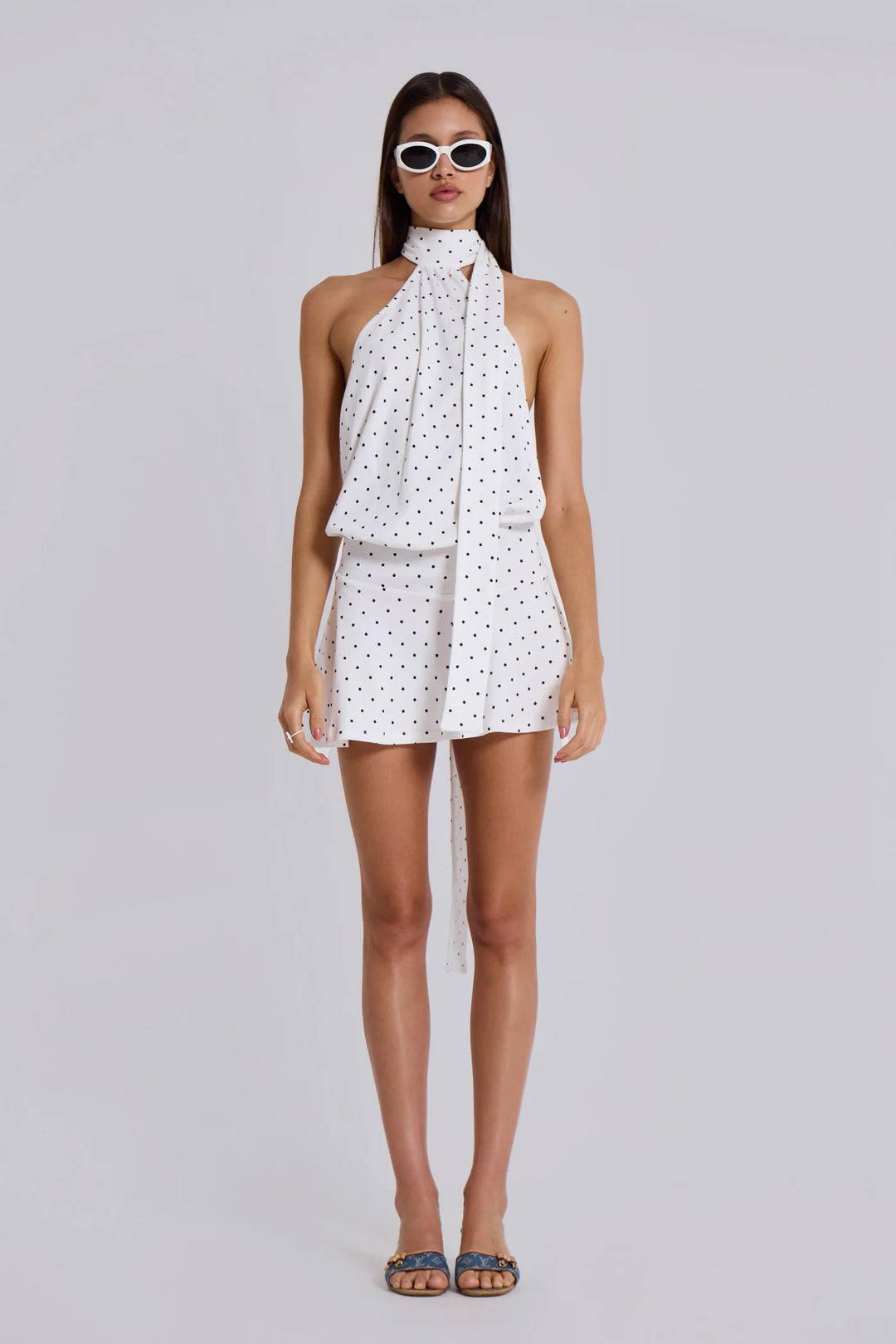 Zoe Polka Halter Mini Dress