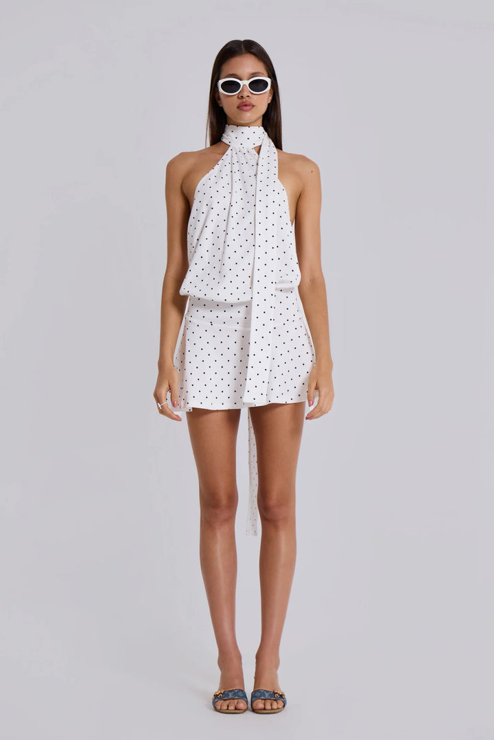 Zoe Polka Halter Mini Dress