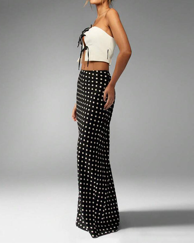 Elena Polka Silhouette Maxi Skirt