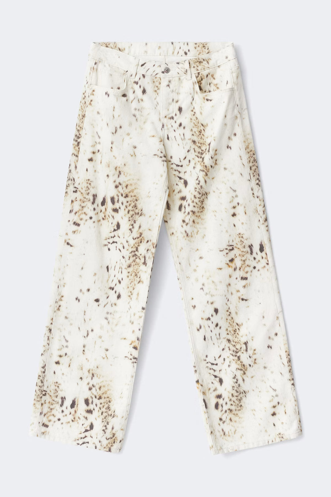 Leopard Straight-Leg Jeans