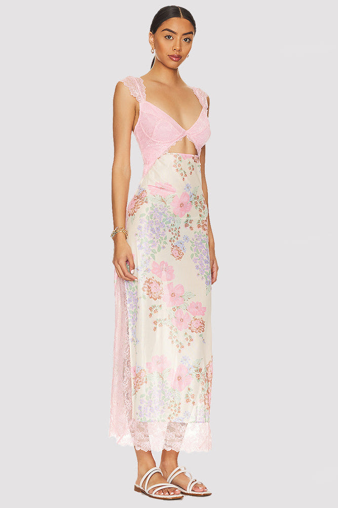 Marlene Floral Lace Midaxi Dress