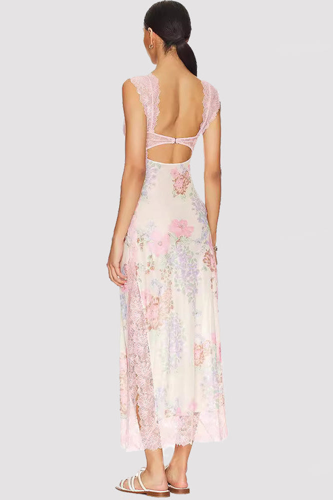 Marlene Floral Lace Midaxi Dress