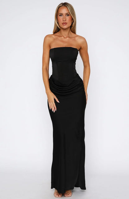 Satin Silhouette Maxi Dress