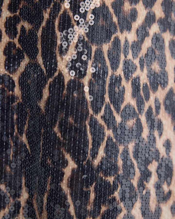 Léonie Leopard Sequin Maxi Skirt