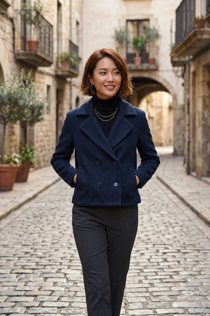 Navy Double-Breasted Jacket