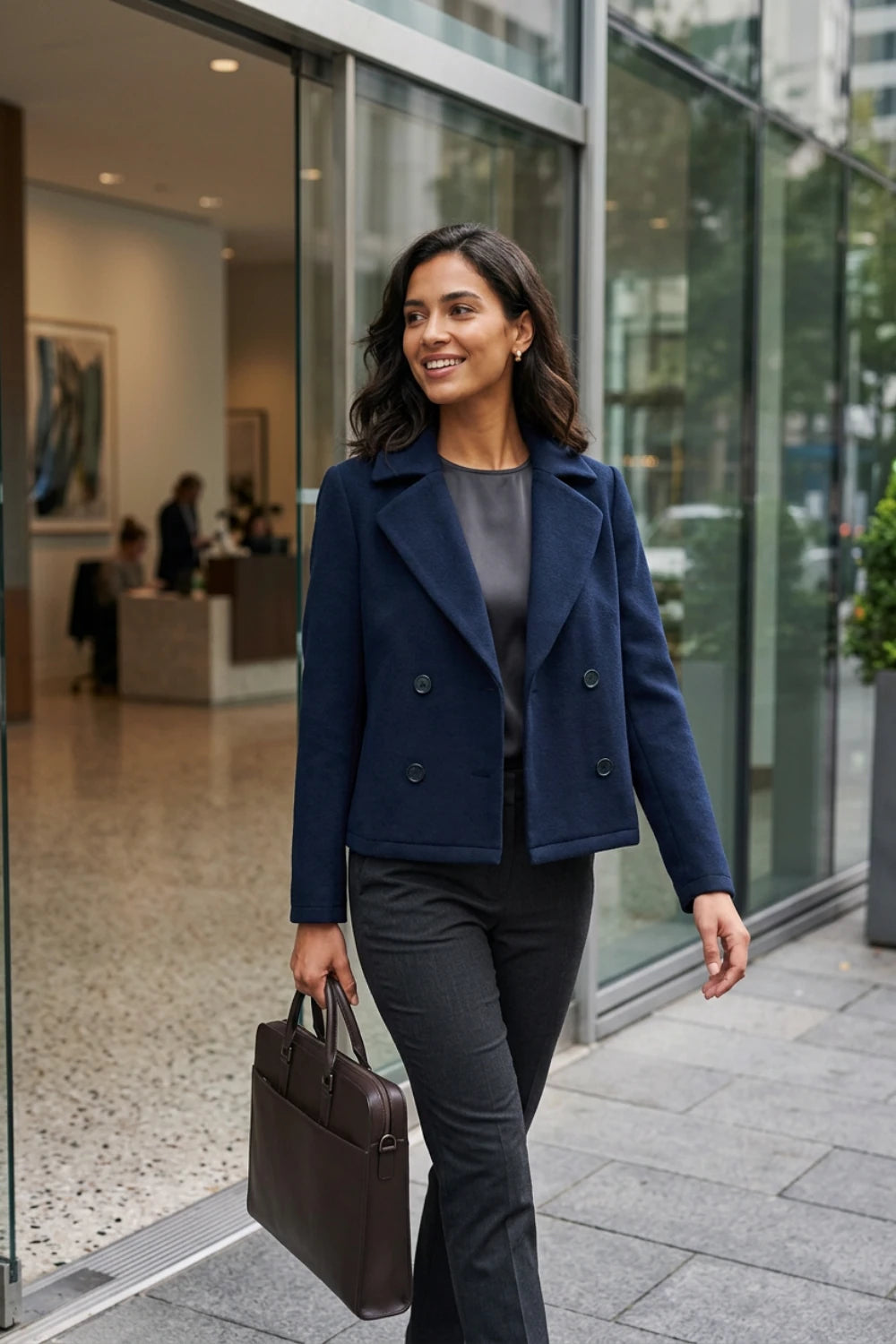 Navy Double-Breasted Jacket