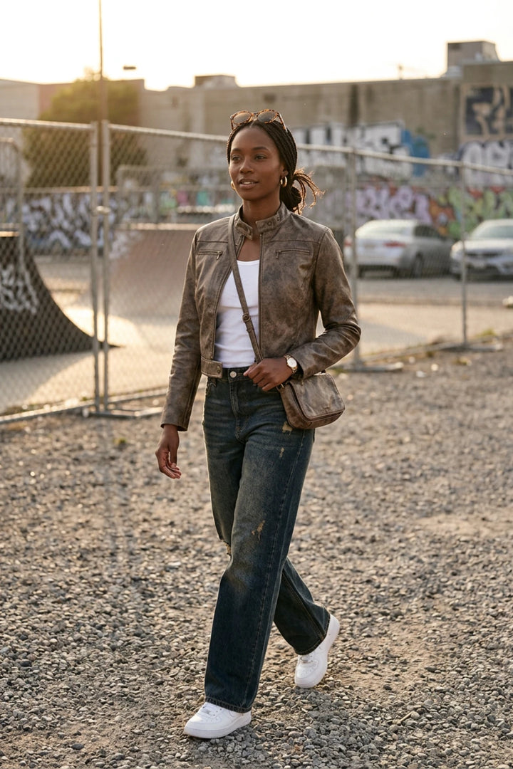 Distressed Moto Jacket