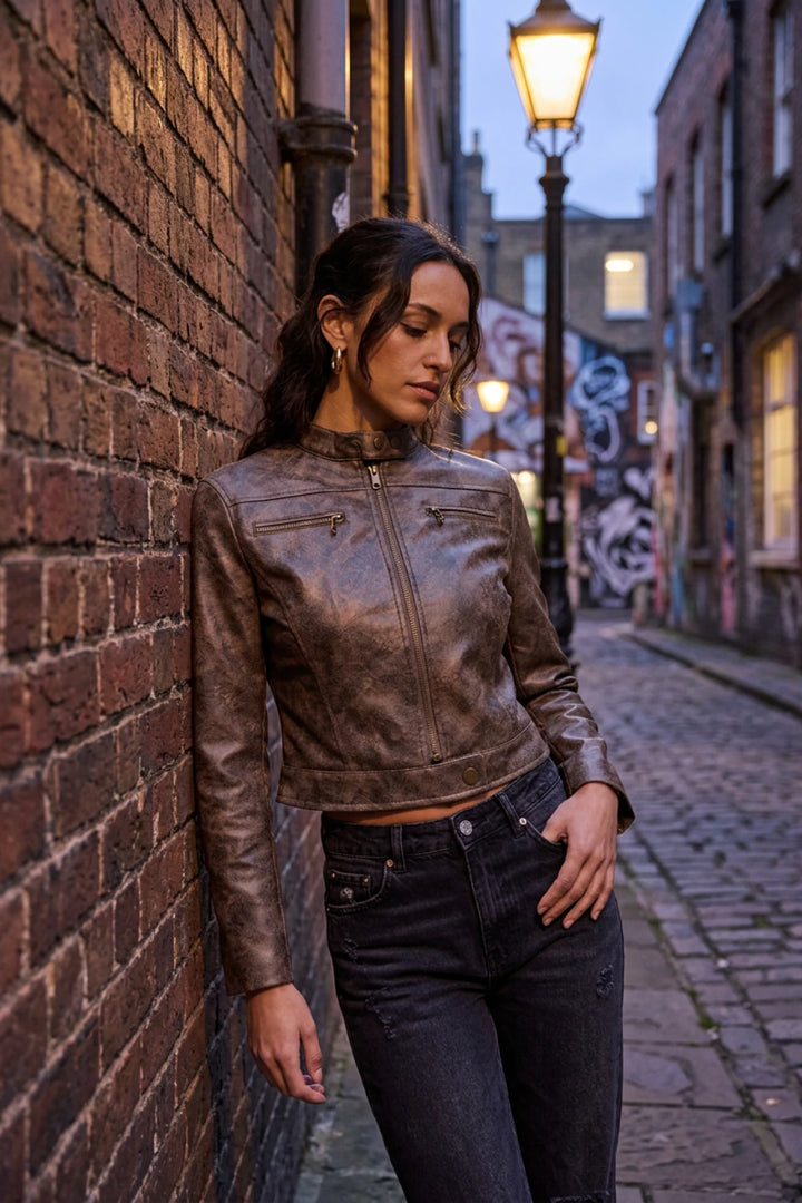 Distressed Moto Jacket