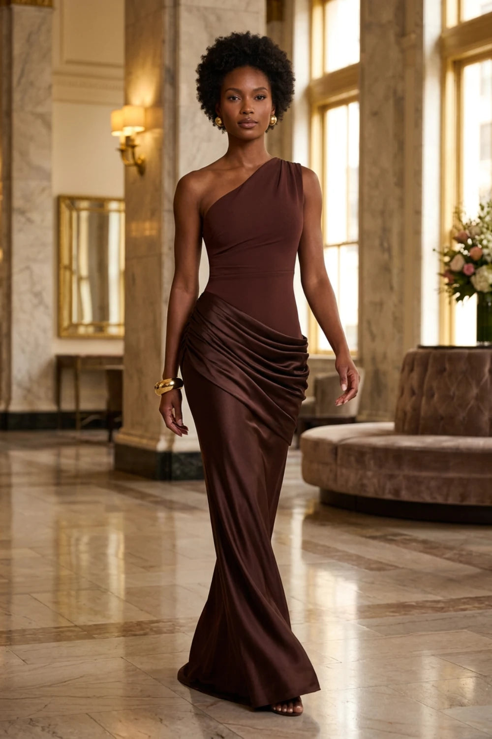 Marlena Grace One-Shoulder Maxi Dress