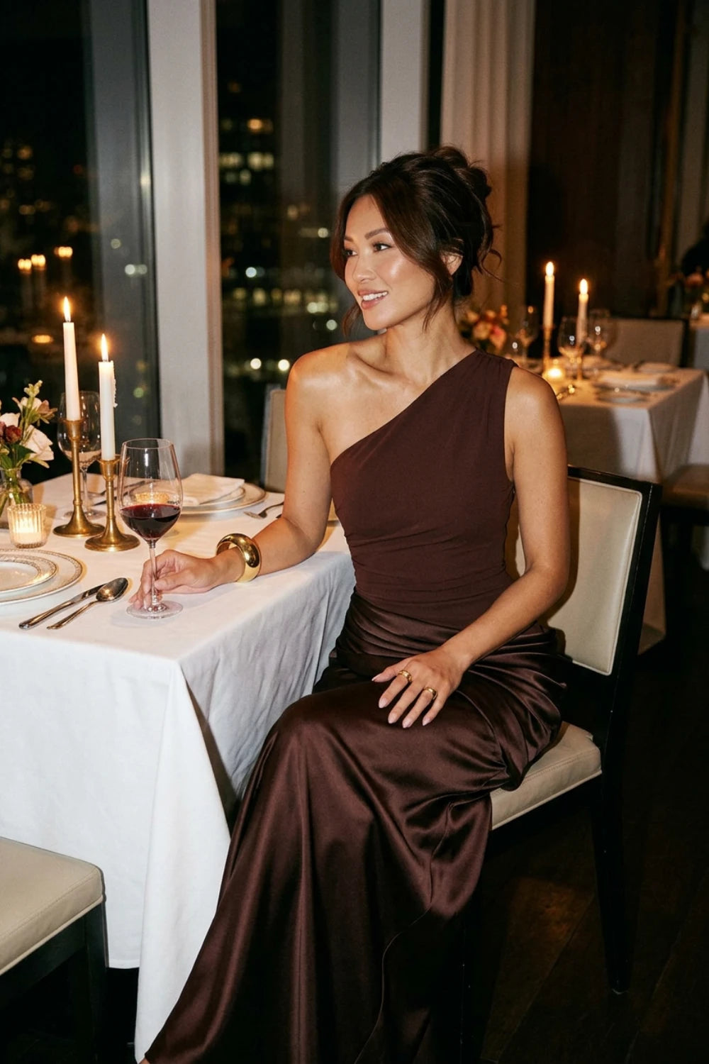 Marlena Grace One-Shoulder Maxi Dress