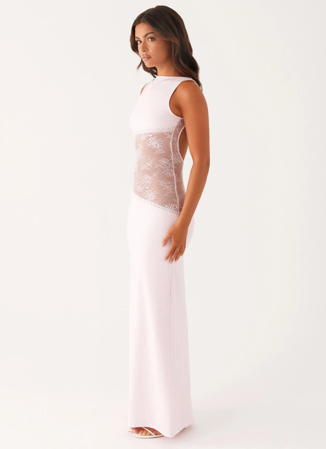 Nocturne Lace Backless Maxi Dress