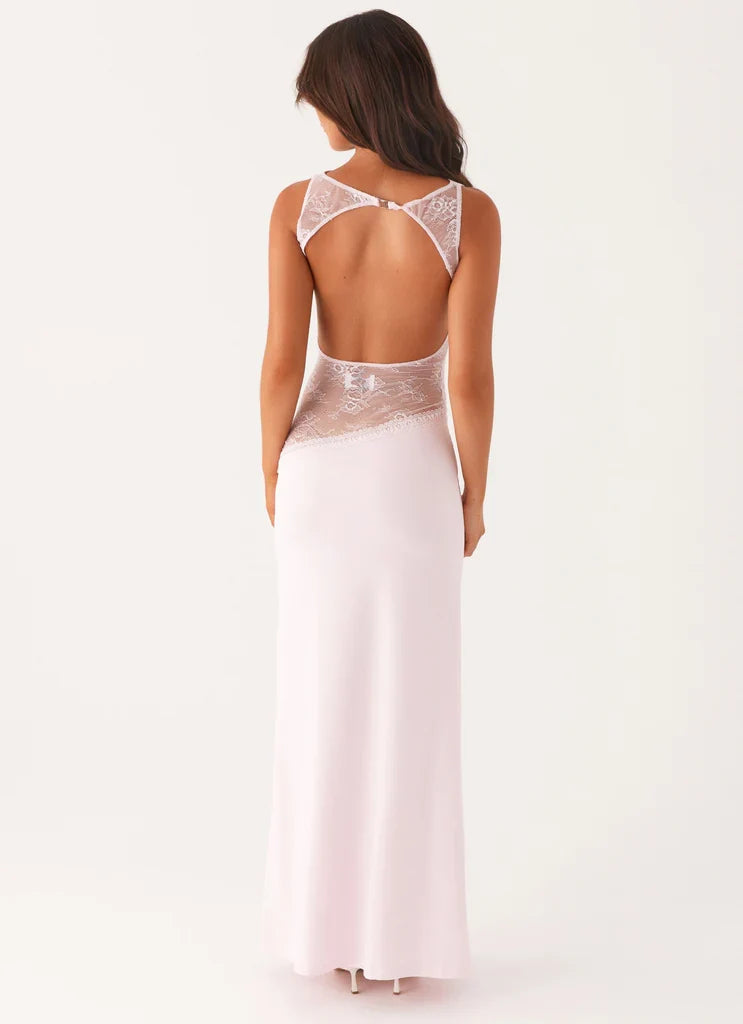 Nocturne Lace Backless Maxi Dress