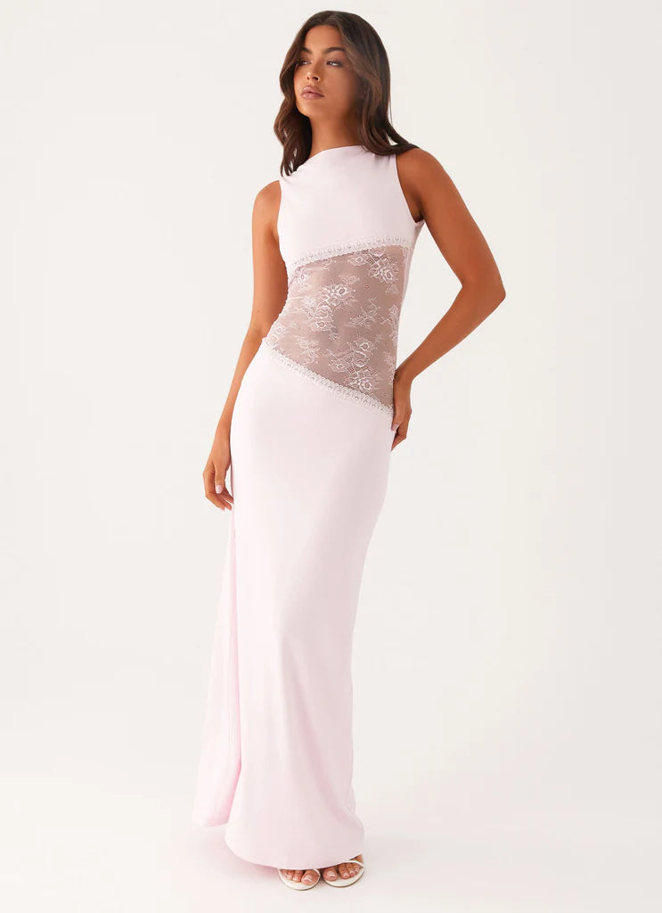 Nocturne Lace Backless Maxi Dress