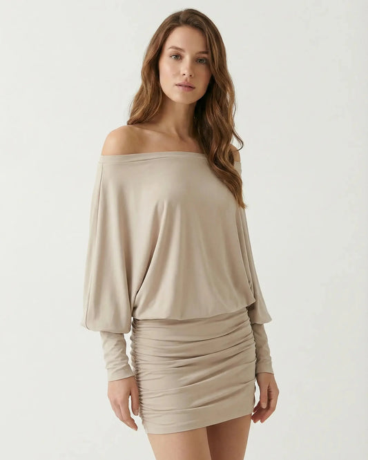 Élan Draped Off-Shoulder Mini Dress