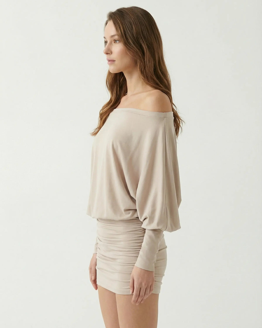 Élan Draped Off-Shoulder Mini Dress