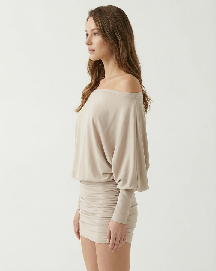 Élan Draped Off-Shoulder Mini Dress