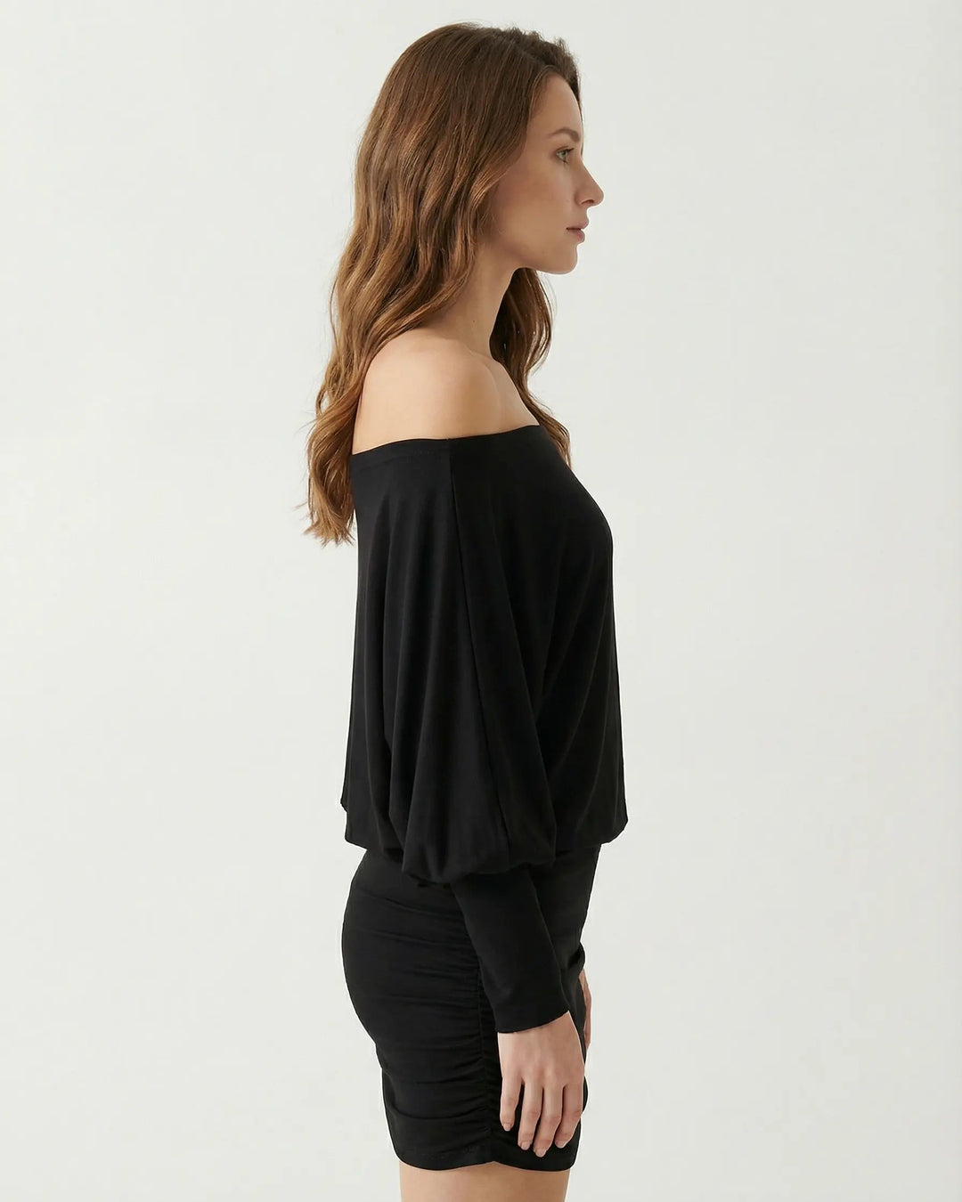 Élan Draped Off-Shoulder Mini Dress