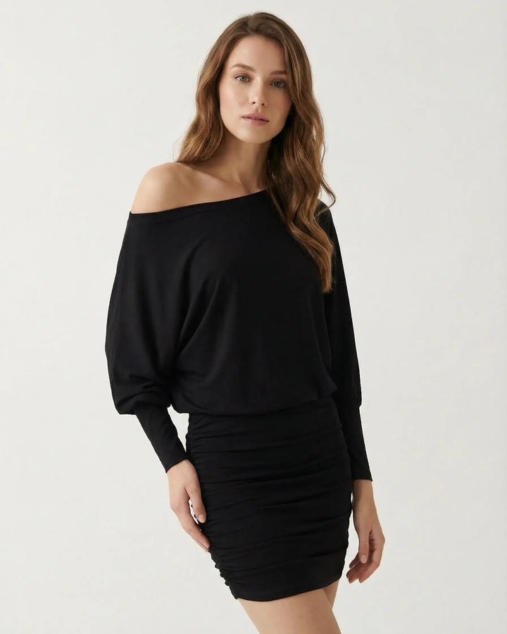 Élan Draped Off-Shoulder Mini Dress