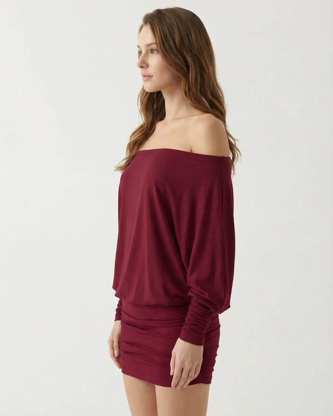 Élan Draped Off-Shoulder Mini Dress