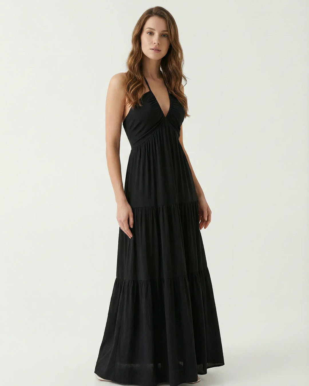 Seraphine Backless Halter Maxi Dress