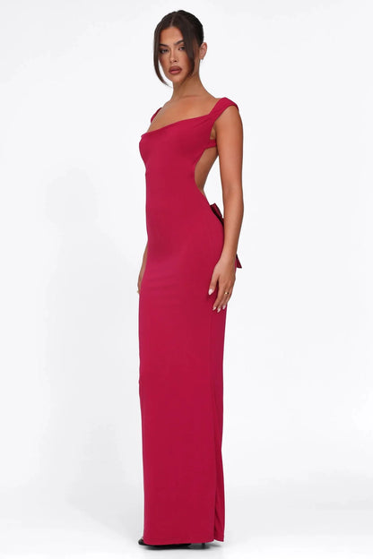 Élise Bow Backless Maxi Dress