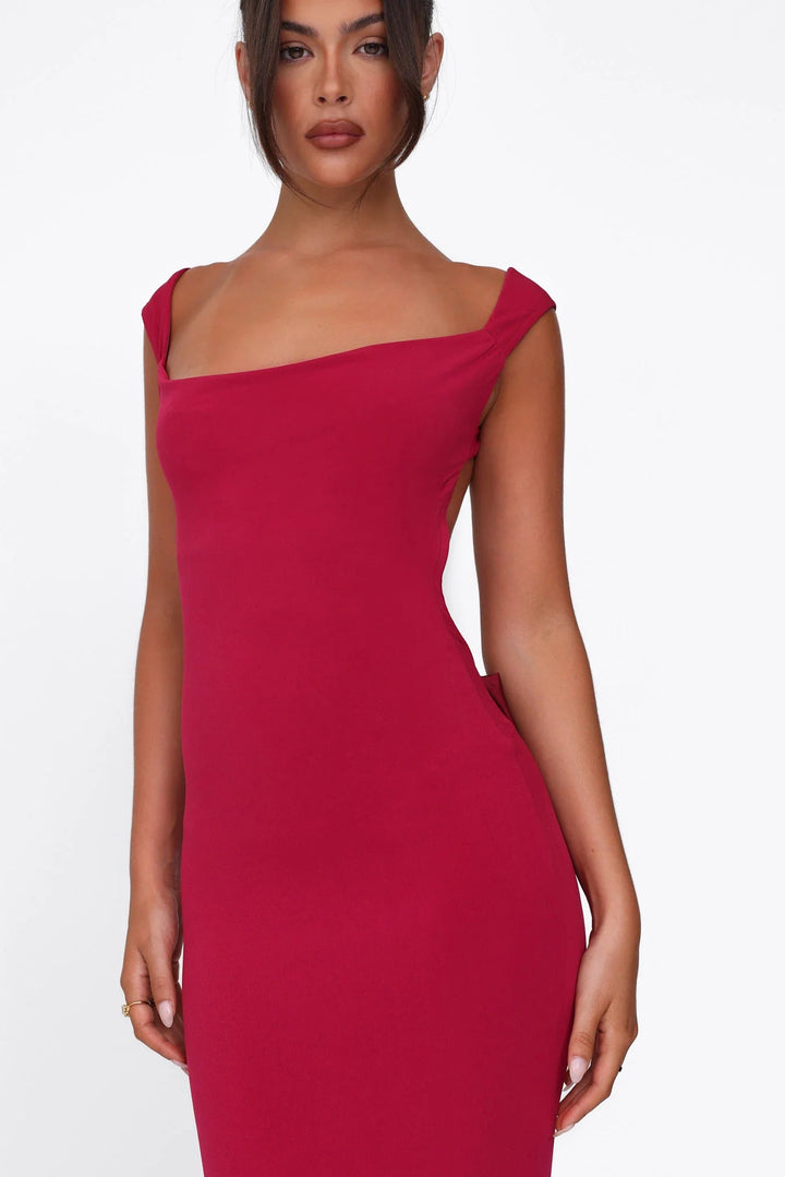 Élise Bow Backless Maxi Dress