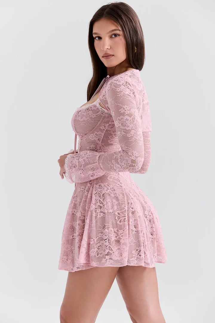 Fleuré Rosé Lace Zweiteiliges Set 