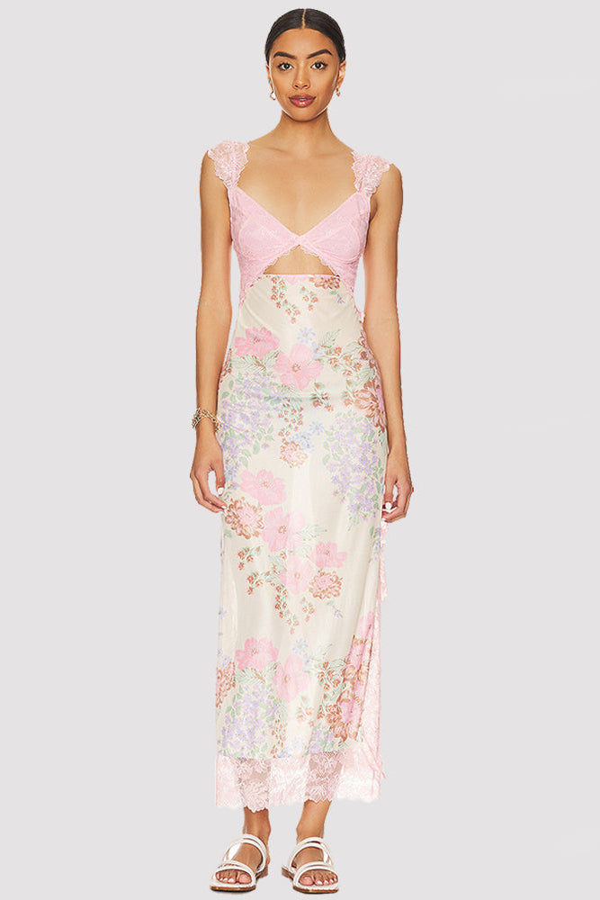 Marlene Floral Lace Midaxi Dress