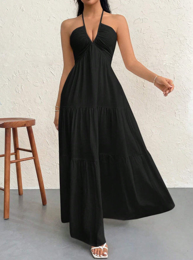 Seraphine Backless Halter Maxi Dress™
