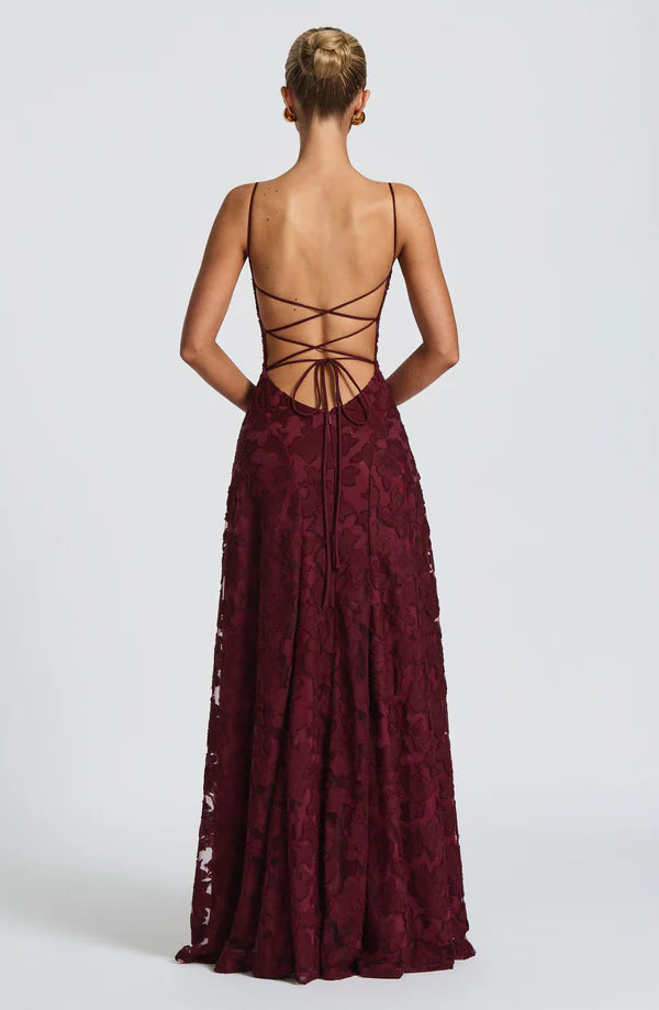 Élodie Lace Backless Maxi Dress