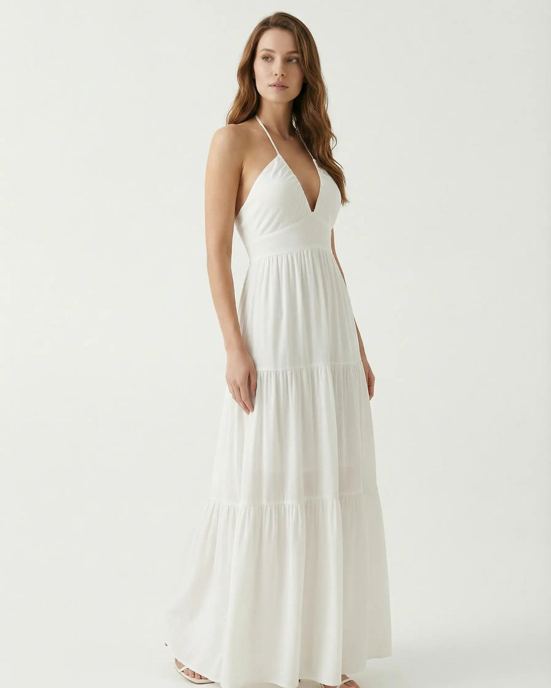 Seraphine Backless Halter Maxi Dress