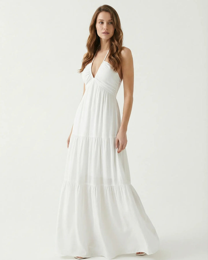Seraphine Backless Halter Maxi Dress