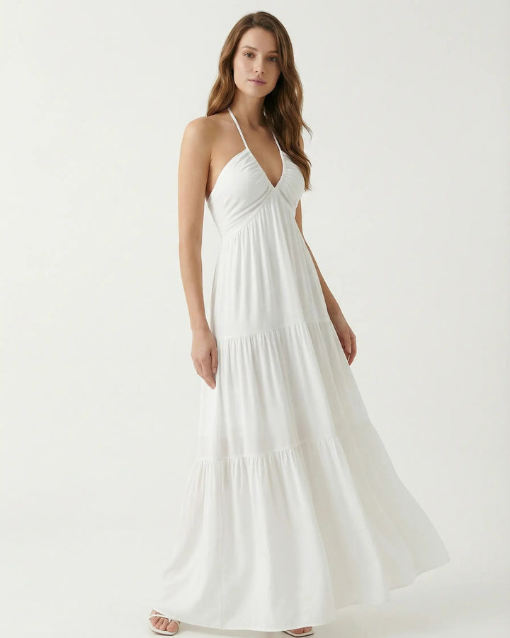 Seraphine Backless Halter Maxi Dress