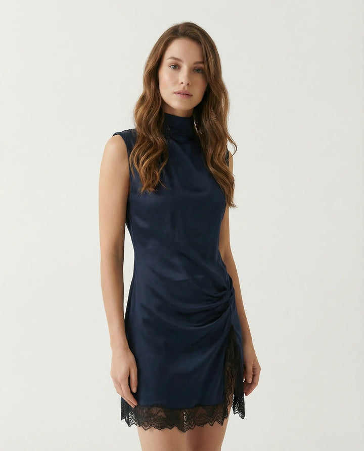 Élise Lace Trim Mini Dress