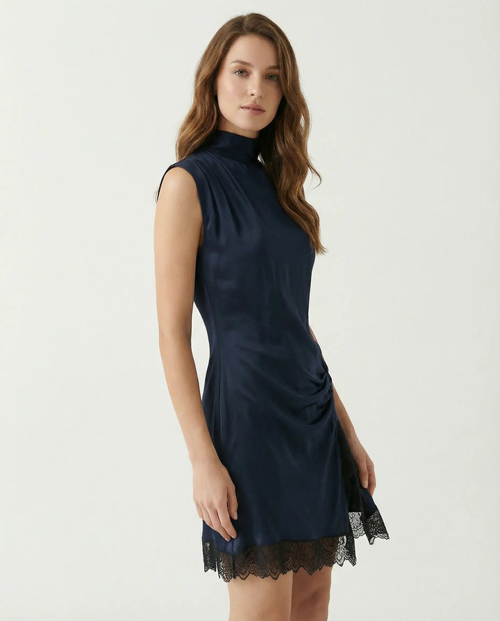 Élise Lace Trim Mini Dress