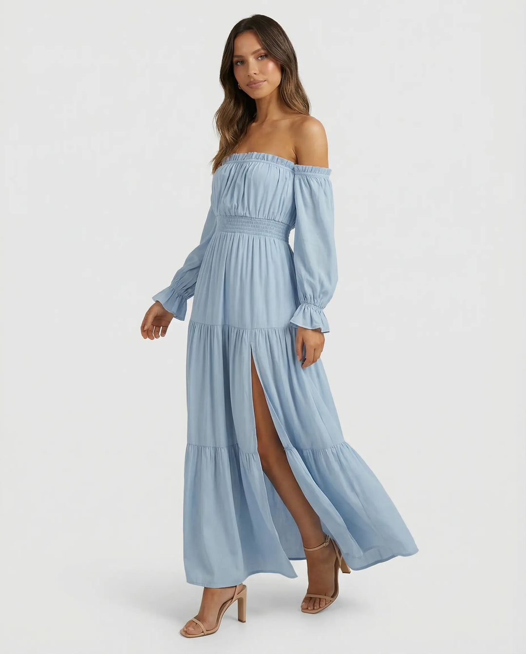 Moonfall Layered Slit Maxi Dress
