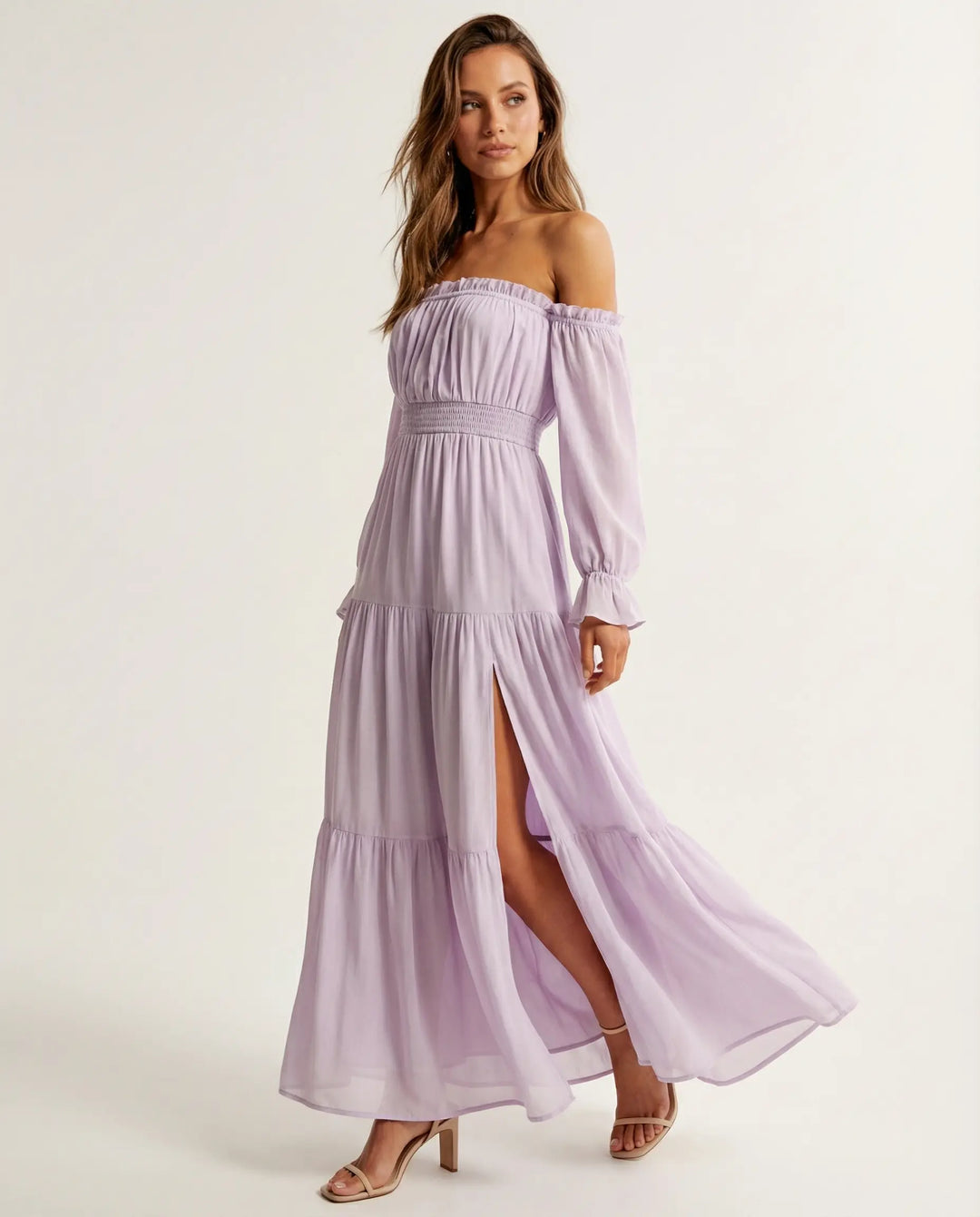 Moonfall Layered Slit Maxi Dress