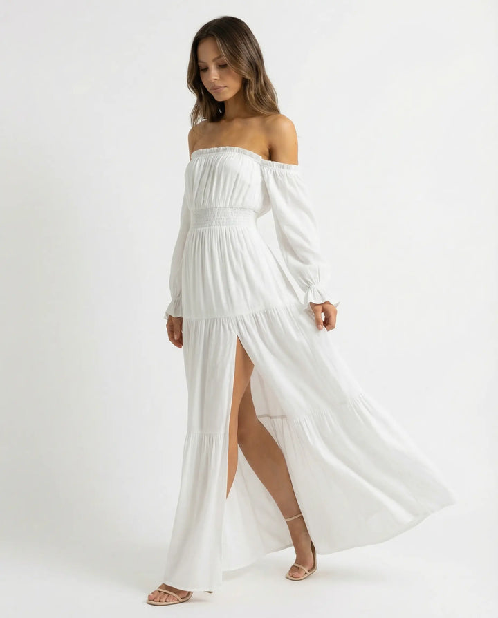 Moonfall Layered Slit Maxi Dress