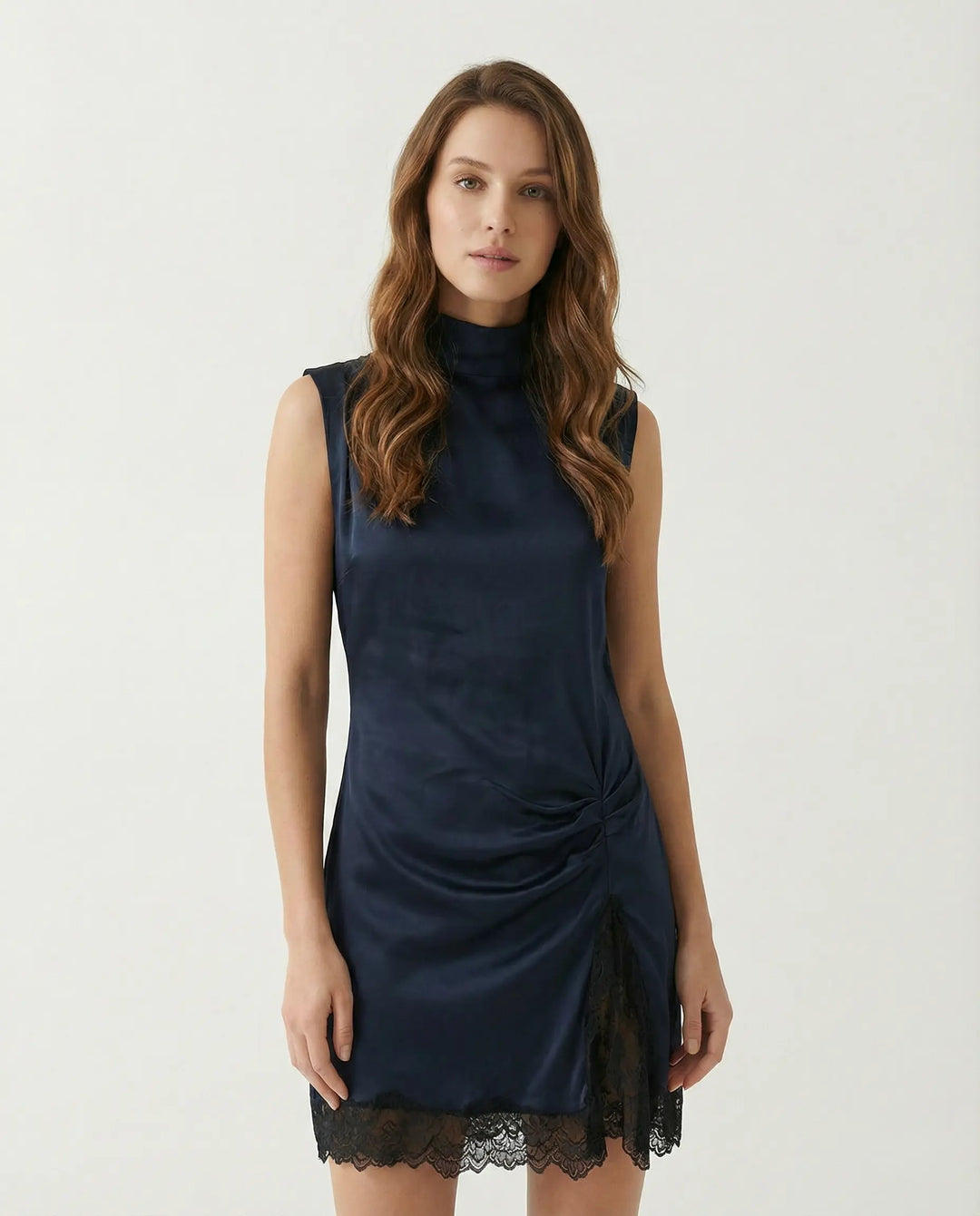 Élise Lace Trim Mini Dress