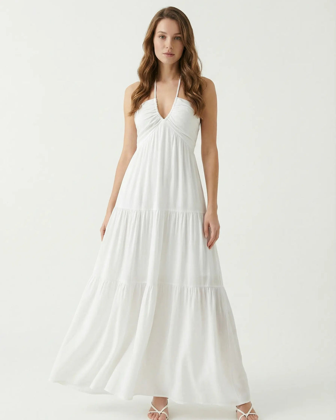 Seraphine Backless Halter Maxi Dress