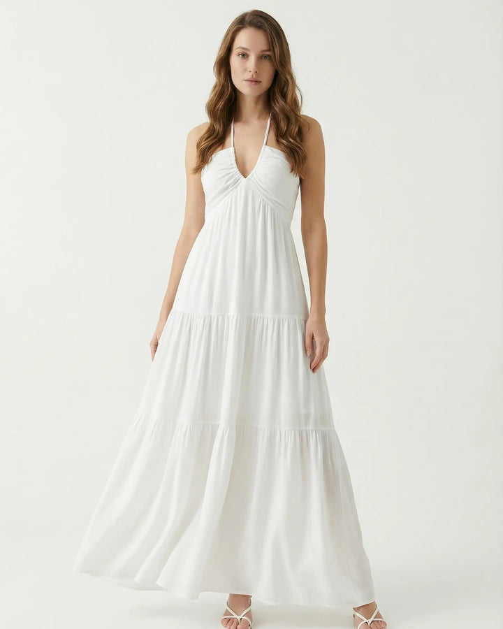 Seraphine Backless Halter Maxi Dress