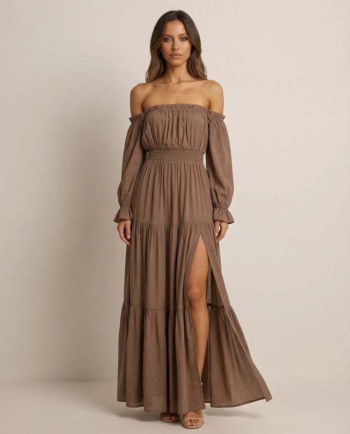 Moonfall Layered Slit Maxi Dress