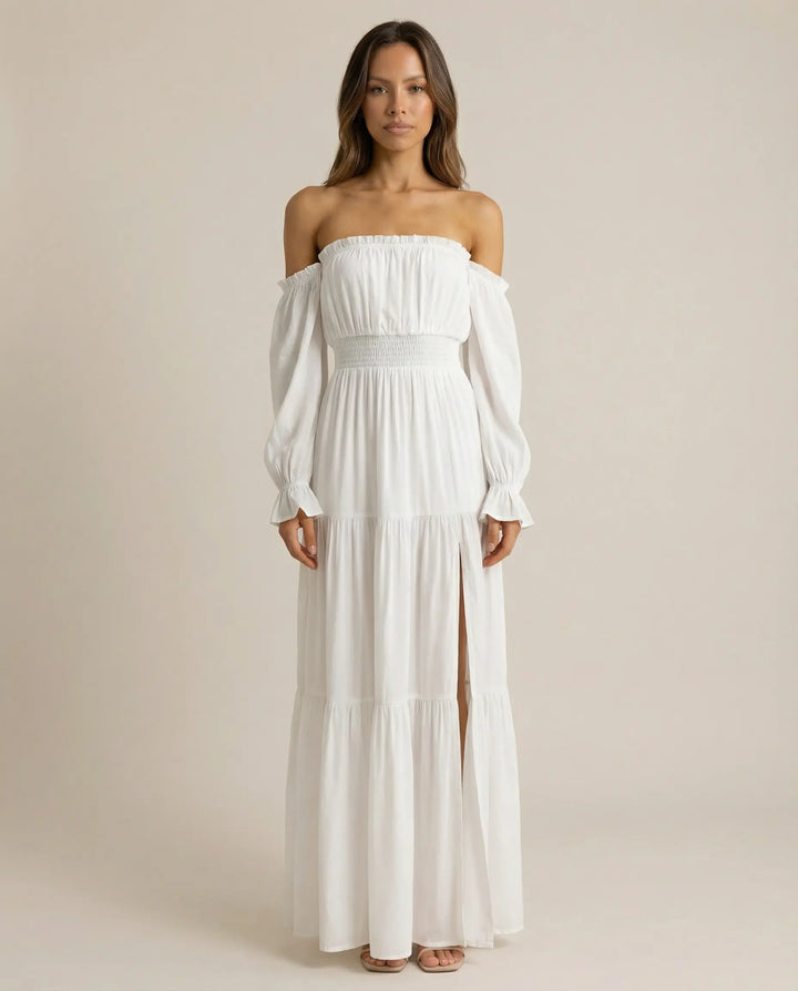 Moonfall Layered Slit Maxi Dress