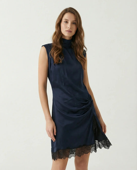 Élise Lace Trim Mini Dress