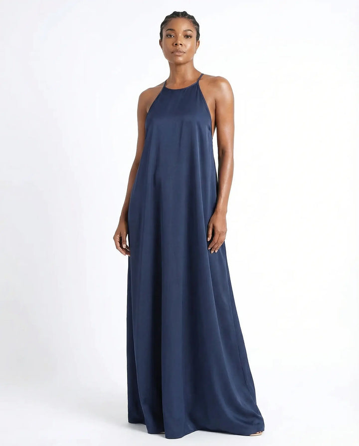Élise Backless Fluid Maxi Dress