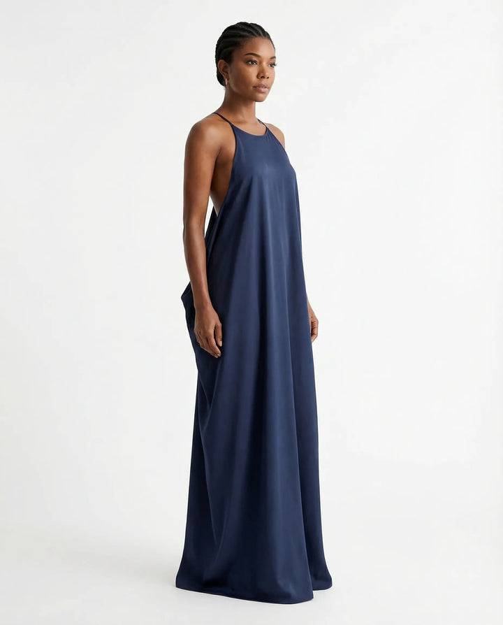 Élise Backless Fluid Maxi Dress