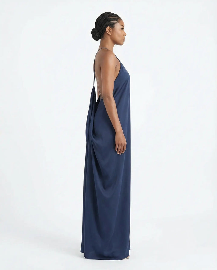 Élise Backless Fluid Maxi Dress